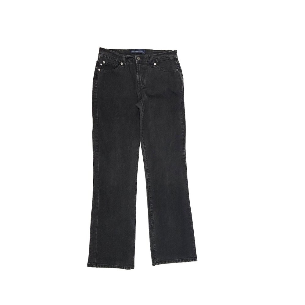 Bandolino Bootcut Jeans Womens 8 Black Blu Denim Mid Rise Classic 14284